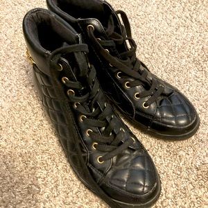 High top leather sneakers 71/2